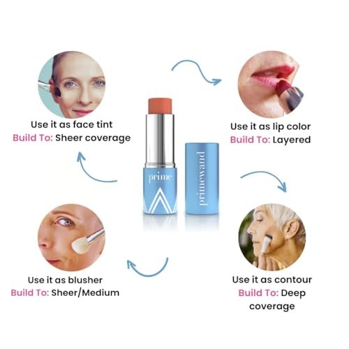 Prime Prometics PrimeWand Nude – All-in-One Lip, Cheek & Glow Stick for Mature Women – Sheer Rosy Tint with Shea Butter & Camellia Oil – Moisturizing, Buildable, and Skin-Enhancing Avelisse