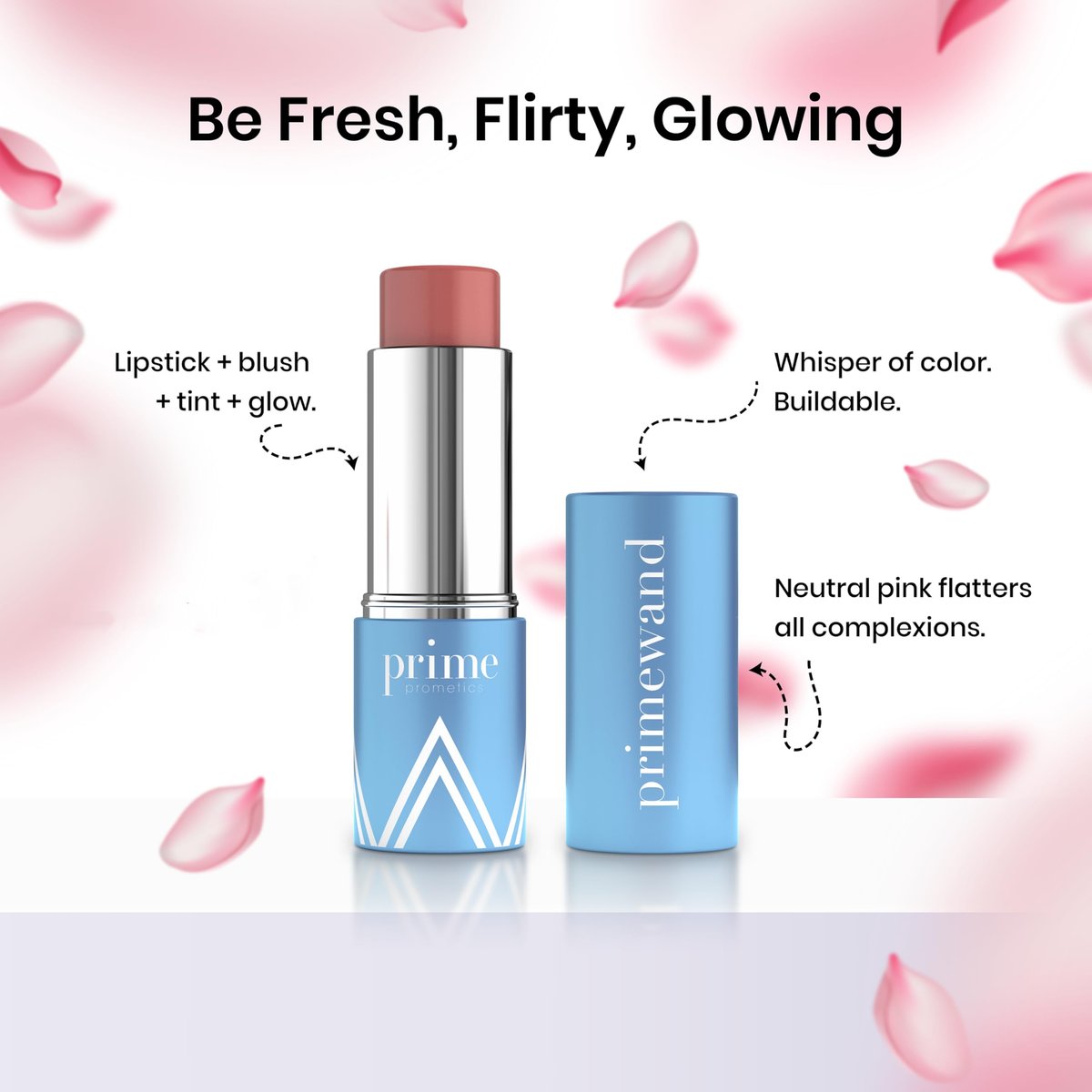 Prime Prometics PrimeWand Nude – All-in-One Lip, Cheek & Glow Stick for Mature Women – Sheer Rosy Tint with Shea Butter & Camellia Oil – Moisturizing, Buildable, and Skin-Enhancing Avelisse
