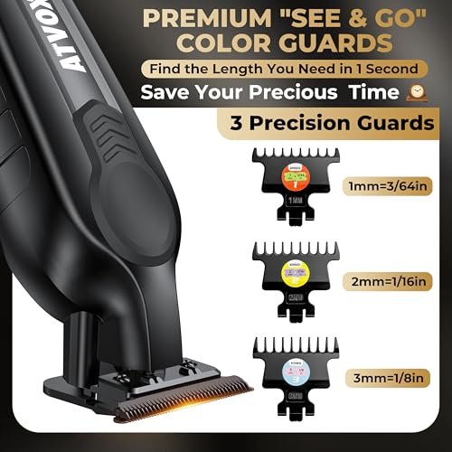 ATVOXIS Hair Trimmer for Men - Zero Gapped T Blade Clippers & Edgers for Precise Line Ups Avelisse