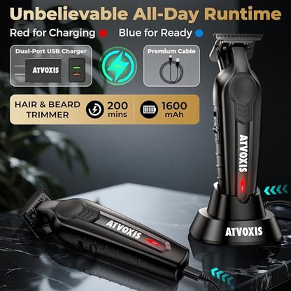 ATVOXIS Hair Trimmer for Men - Zero Gapped T Blade Clippers & Edgers for Precise Line Ups Avelisse