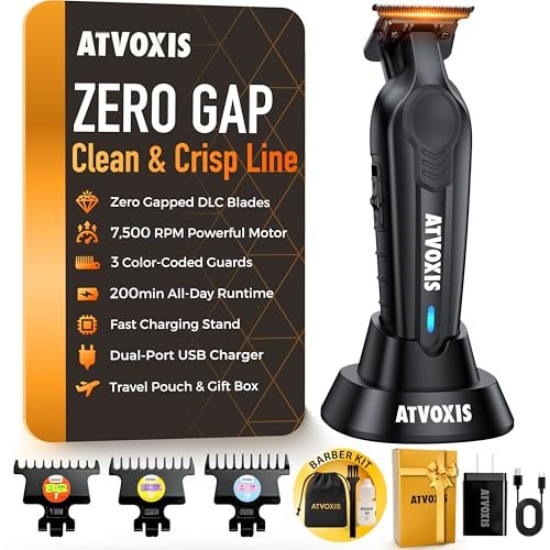 ATVOXIS Hair Trimmer for Men - Zero Gapped T Blade Clippers & Edgers for Precise Line Ups Avelisse