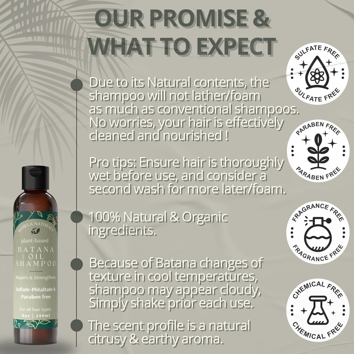 Batana Oil for Hair Growth Shampoo with Rosemary – Sulfate & Paraben Free, Nourishing Shampoo for Thinning Hair – 8 fl oz, All Hair Types - görsel 7