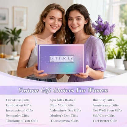 Lavender Self Care Gift Basket for Mom - Relaxing Spa Care Package with Soy Wax Candle Avelisse