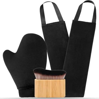 EVYTTA 3-in-1 Self Tanning Mitts Set | Self Tanner Mitt & Back Applicator Brush for Streak-Free Tan Avelisse