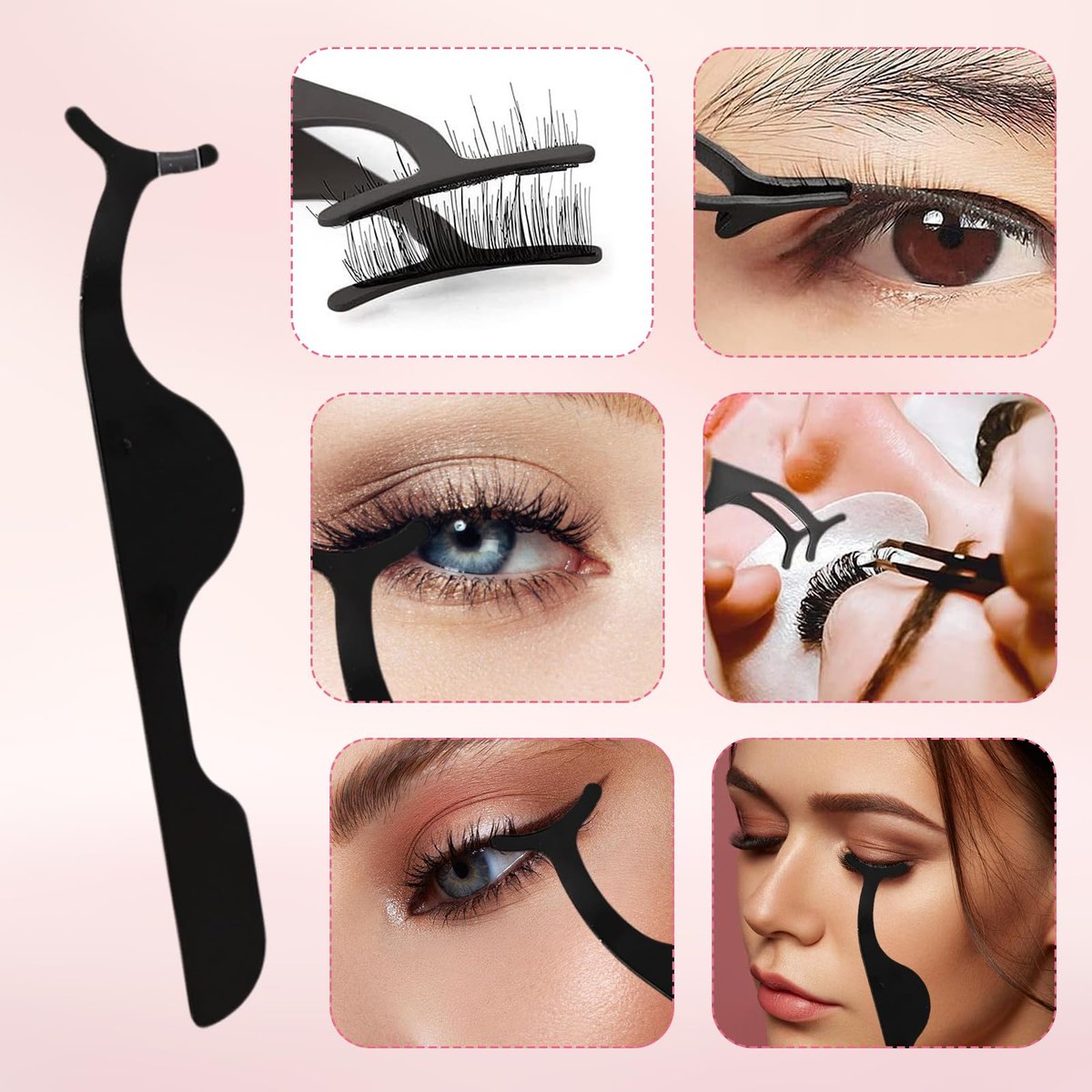 800 Pcs Disposable Glue Rings Cup for Eyelash Extensions with 2 Tweezers - Pink Lash Volume Glue Holder by Mzario - görsel 9