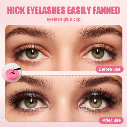 800 Pcs Disposable Glue Rings Cup for Eyelash Extensions with 2 Tweezers - Pink Lash Volume Glue Holder by Mzario