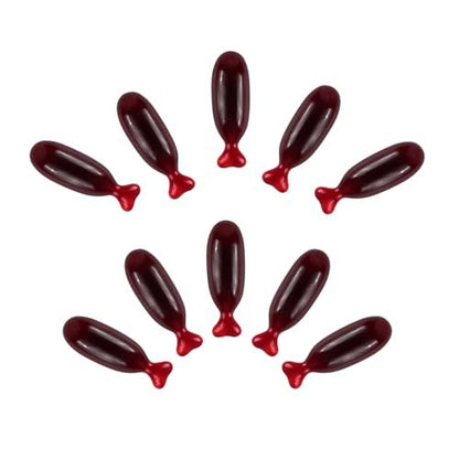GloomGlo 10Pcs Fake Blood Capsules - Horror Vampire Pill Joke Toys for Halloween Fancy Dress Party Favors