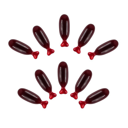 GloomGlo 10Pcs Fake Blood Capsules - Horror Vampire Pill Joke Toys for Halloween Fancy Dress Party Favors
