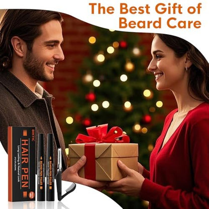 BIKTIC 3-Pack Beard Pencil Filler for Men (Black) – Four-Fork Tip Beard Styling Pen, Waterproof & Sweat Proof, Long Lasting, Effectively Enhances Facial Hair