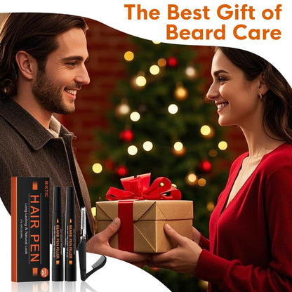 BIKTIC 3-Pack Beard Pencil Filler for Men (Black) – Four-Fork Tip Beard Styling Pen, Waterproof & Sweat Proof, Long Lasting, Effectively Enhances Facial Hair