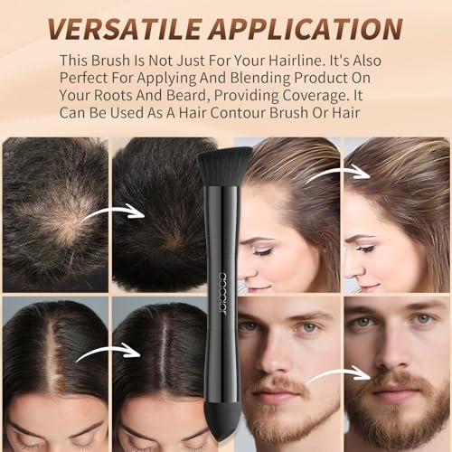 docolor Dual-Ended Hairline Powder Brush & Sponge Tip – Hair Contour Brush for Seamless Blending, Root Touch-Ups & Beard Coverage – Vegan & Cruelty-Free - görsel 6