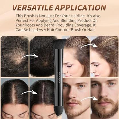 docolor Dual-Ended Hairline Powder Brush & Sponge Tip – Hair Contour Brush for Seamless Blending, Root Touch-Ups & Beard Coverage – Vegan & Cruelty-Free