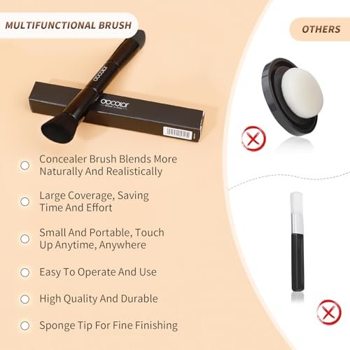 docolor Dual-Ended Hairline Powder Brush & Sponge Tip – Hair Contour Brush for Seamless Blending, Root Touch-Ups & Beard Coverage – Vegan & Cruelty-Free - görsel 8