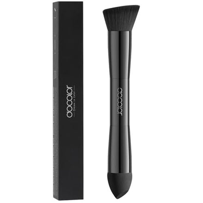 docolor Dual-Ended Hairline Powder Brush & Sponge Tip – Hair Contour Brush for Seamless Blending, Root Touch-Ups & Beard Coverage – Vegan & Cruelty-Free