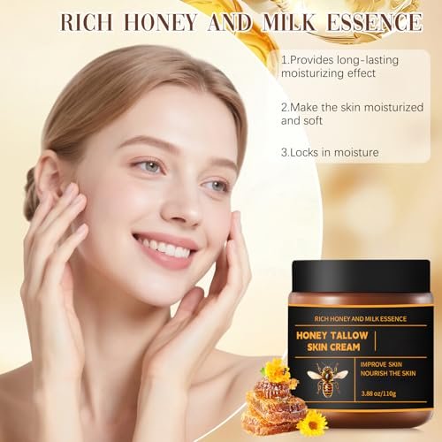 2-Pack Marromi Beef Tallow for Skin with Raw Honey – Organic Grass-Fed Tallow Balm, Natural Moisturizer & Anti-Aging Face Cream for All Skin Types - görsel 8
