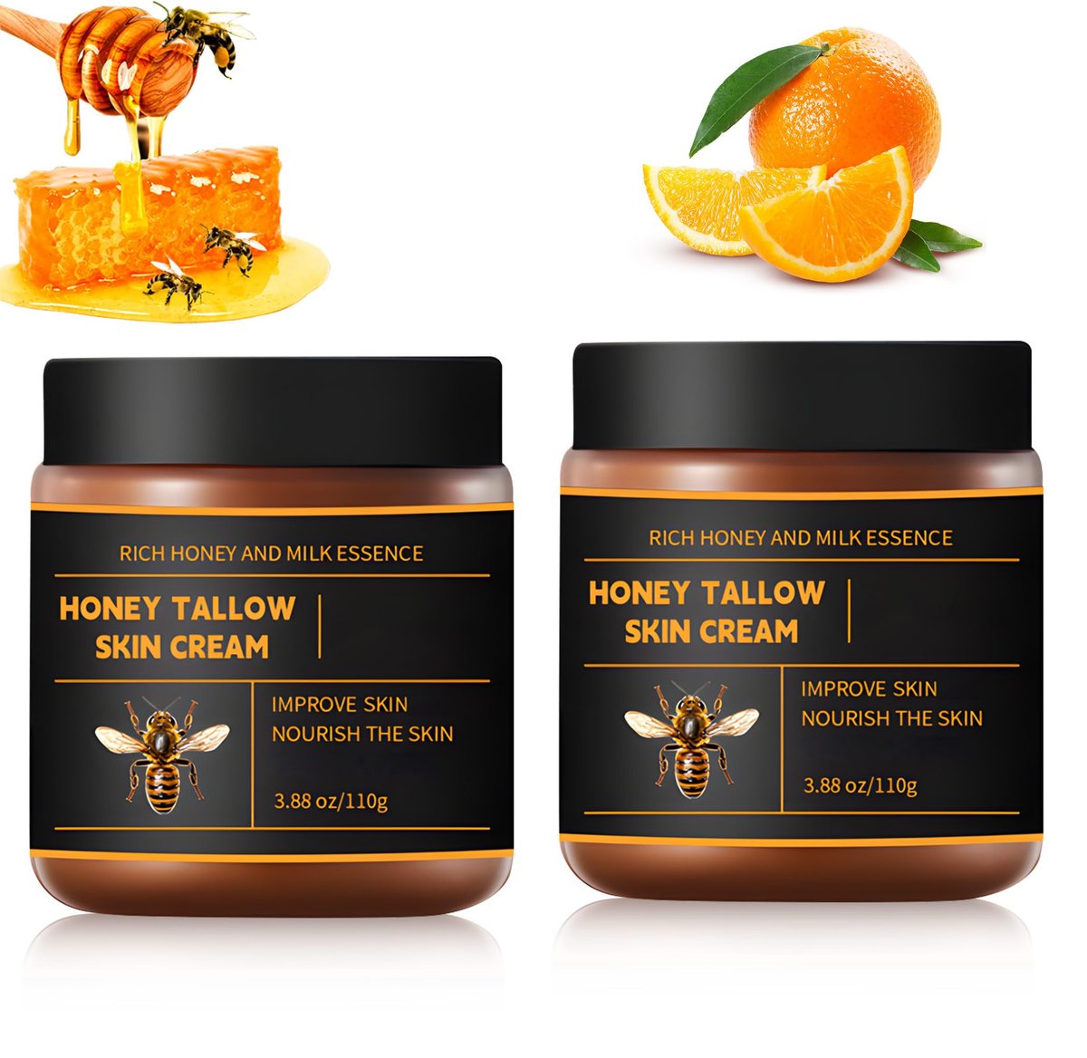 2-Pack Marromi Beef Tallow for Skin with Raw Honey – Organic Grass-Fed Tallow Balm, Natural Moisturizer & Anti-Aging Face Cream for All Skin Types - görsel 1