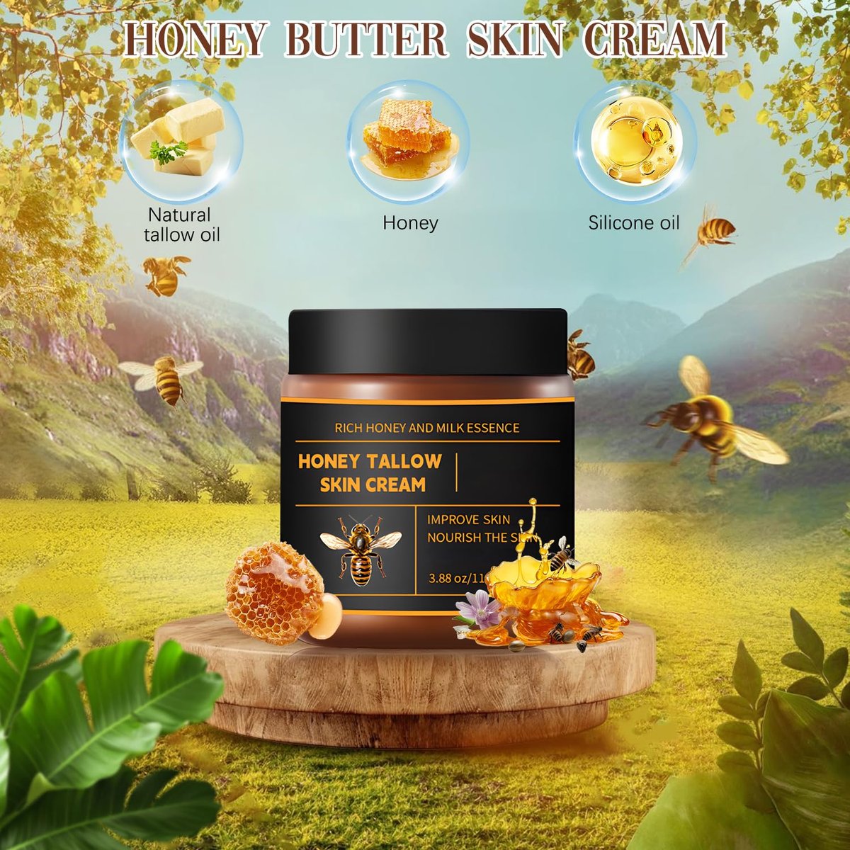 2-Pack Marromi Beef Tallow for Skin with Raw Honey – Organic Grass-Fed Tallow Balm, Natural Moisturizer & Anti-Aging Face Cream for All Skin Types - görsel 5
