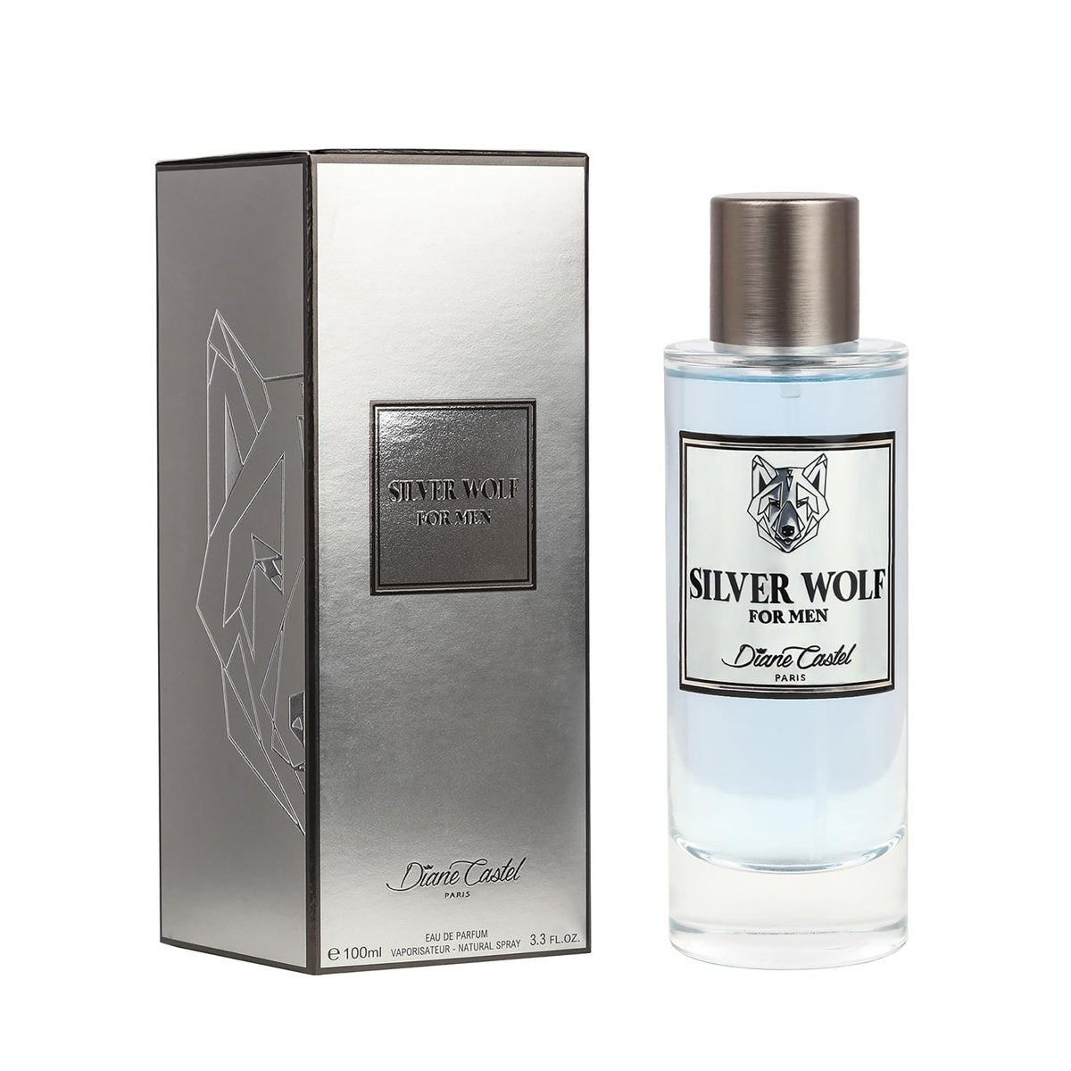Diane Castel Silver Wolf - Woody Citrus Cologne for Men - Top Notes of Elemi, Bergamot, Mandarin - 3.3 oz - görsel 7