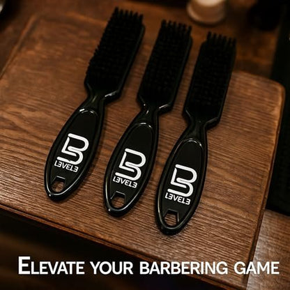 Level 3 Fade Brush Set - 3-Piece Professional Barber Brush Kit for Fades and Lineups
