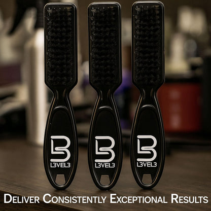 Level 3 Fade Brush Set - 3-Piece Professional Barber Brush Kit for Fades and Lineups