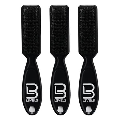 Level 3 Fade Brush Set - 3-Piece Professional Barber Brush Kit for Fades and Lineups