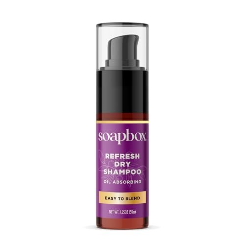 Soapbox Dry Shampoo Powder - Non-Aerosol, Volumizing with Biotin & Rice Protein - Travel Size, Vegan - 1.25oz Avelisse