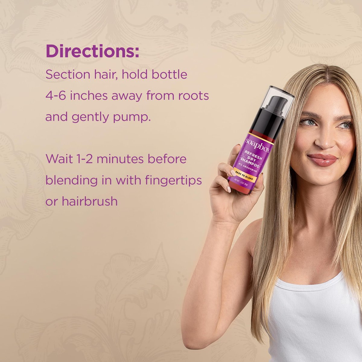 Soapbox Dry Shampoo Powder - Non-Aerosol, Volumizing with Biotin & Rice Protein - Travel Size, Vegan - 1.25oz Avelisse