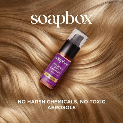 Soapbox Dry Shampoo Powder - Non-Aerosol, Volumizing with Biotin & Rice Protein - Travel Size, Vegan - 1.25oz Avelisse