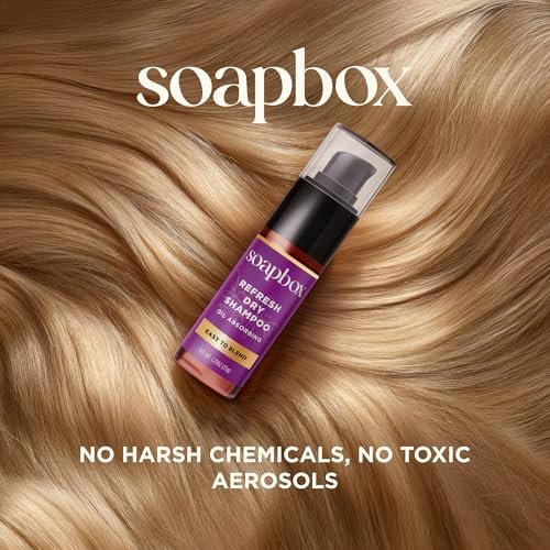 Soapbox Dry Shampoo Powder - Non-Aerosol, Volumizing with Biotin & Rice Protein - Travel Size, Vegan - 1.25oz Avelisse