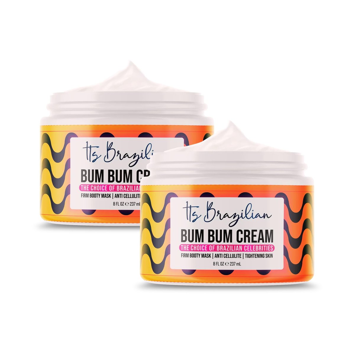 2-Pack Brazilian Body Firming Cream – Advanced Lifting & Tightening Formula, Visibly Reduces Cellulite & Stretch Marks, Intense Hydration for Legs, Arms & Body, Value Bundle 8 oz Each - görsel 1