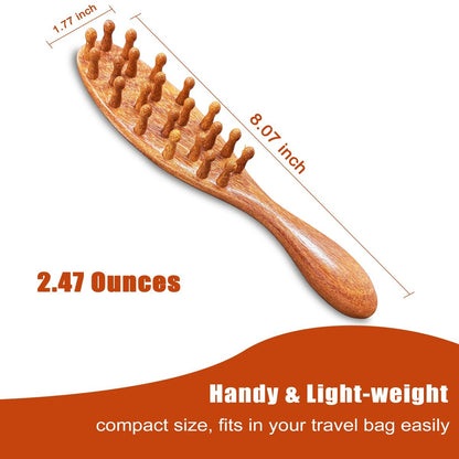 CIVEYA Natural Wooden Loc Brush for Microlocs & Sisterlocs – Prevent Tangling & Merging, Scalp Massage Brush, Compact & Lightweight