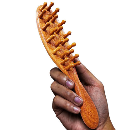 CIVEYA Natural Wooden Loc Brush for Microlocs & Sisterlocs – Prevent Tangling & Merging, Scalp Massage Brush, Compact & Lightweight