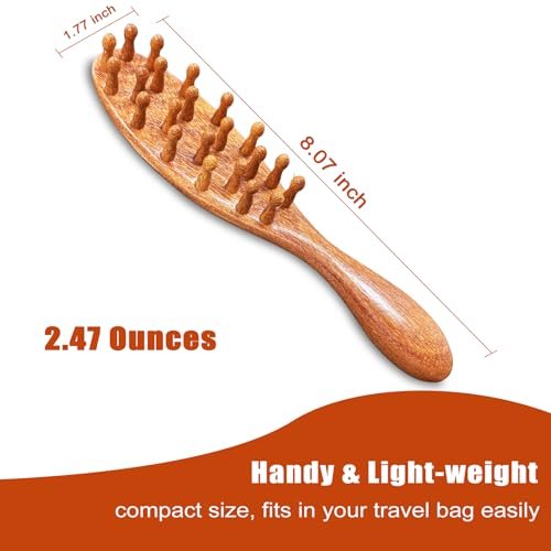 CIVEYA Natural Wooden Loc Brush for Microlocs & Sisterlocs – Prevent Tangling & Merging, Scalp Massage Brush, Compact & Lightweight - görsel 10