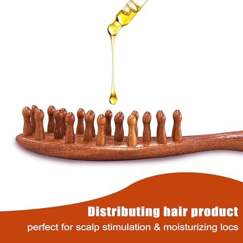 CIVEYA Natural Wooden Loc Brush for Microlocs & Sisterlocs – Prevent Tangling & Merging, Scalp Massage Brush, Compact & Lightweight - görsel 8