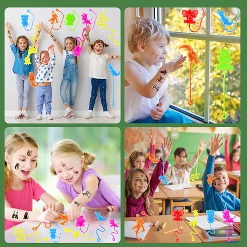 48-Piece Animal Jungle Party Favors: 24 Temporary Tattoos & 24 Sticky Hands – Perfect for Birthday Party Supplies, Goodie Bag Stuffers, Classroom Prizes - görsel 16