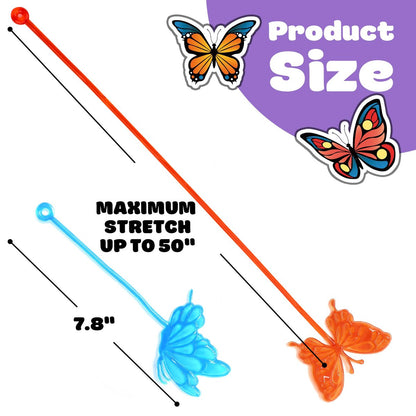 48-Piece Butterfly Party Favors: 24 Temporary Tattoos & 24 Sticky Hands – Birthday Supplies, Goodie Bag Stuffers, Classroom Prizes, Student Gifts