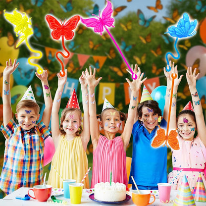 48-Piece Butterfly Party Favors: 24 Temporary Tattoos & 24 Sticky Hands – Birthday Supplies, Goodie Bag Stuffers, Classroom Prizes, Student Gifts