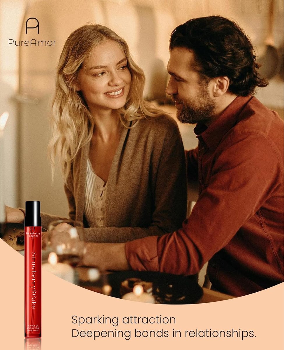 PUREAMOR Pheromones Perfume for Women & Men – Strawberry & Cake, 0.34 oz Travel Spray - görsel 11