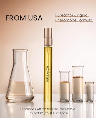 PUREAMOR Pheromones Perfume for Women & Men – Strawberry & Cake, 0.34 oz Travel Spray