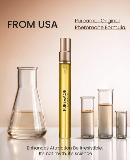 PUREAMOR Pheromones Perfume for Women & Men – Strawberry & Cake, 0.34 oz Travel Spray