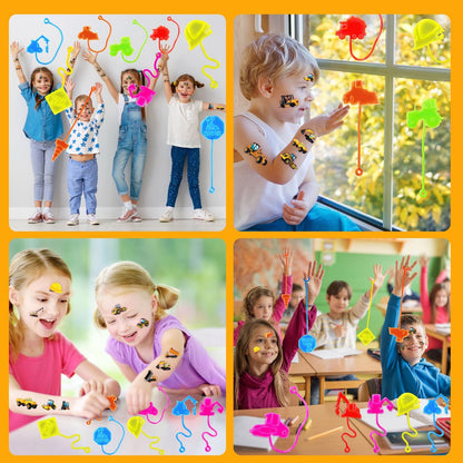 48-Piece Construction Party Favors: Temporary Tattoos & Sticky Hands for Kids Birthday Supplies, Goodie Bag Stuffers, Classroom Prizes