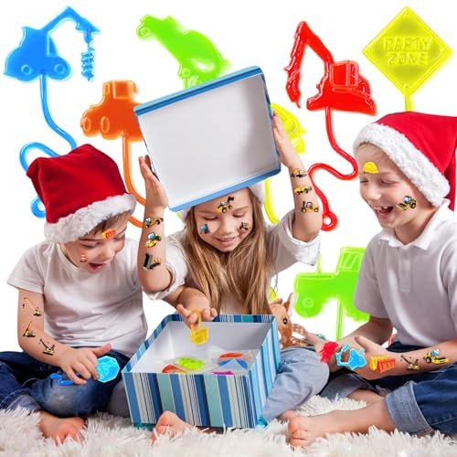 48-Piece Construction Party Favors: Temporary Tattoos & Sticky Hands for Kids Birthday Supplies, Goodie Bag Stuffers, Classroom Prizes - görsel 14