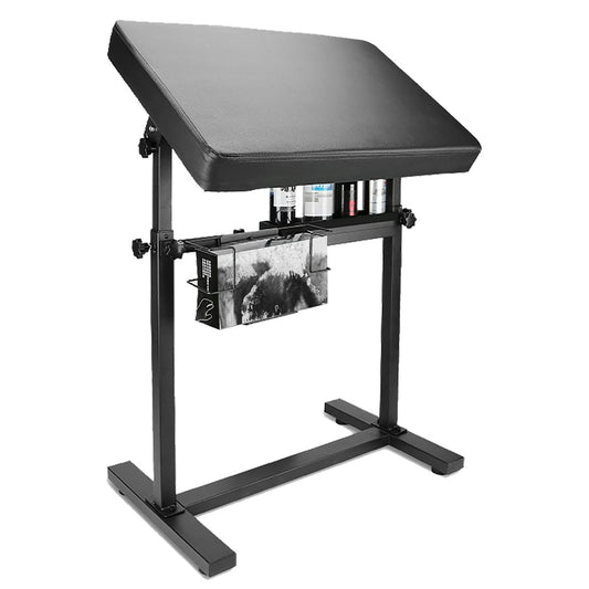 Gakonp XXL Tattoo Armrest Stand - Height & Tilt Adjustable Oversized Tattoo Arm Rest with Ink Rack & Glove Rack for Artist Beauty Table