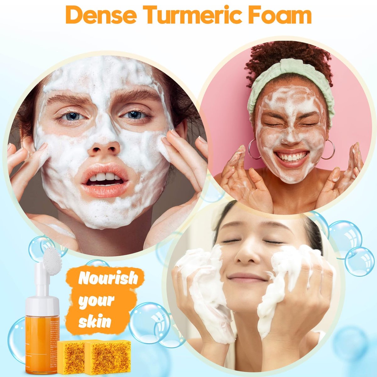 Wuzhenfa Kojic Acid Soap Set with Lemon Turmeric Bar & Facial Cleansing Mousse – Deep Cleansing for All Skin Types (3-Pack) - görsel 13