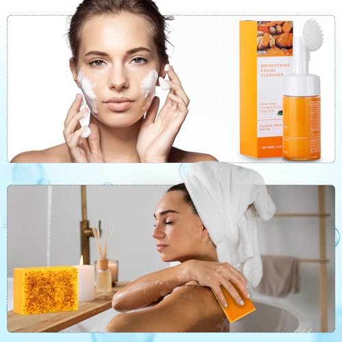 Wuzhenfa Kojic Acid Soap Set with Lemon Turmeric Bar & Facial Cleansing Mousse – Deep Cleansing for All Skin Types (3-Pack) - görsel 10