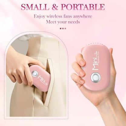 Buqikma Mini Lash Fan for Eyelash Extensions - Portable Handheld Eyelash Fan Dryer with USB-C Rechargeable Air Blower for Makeup Drying & Cooling, Pink