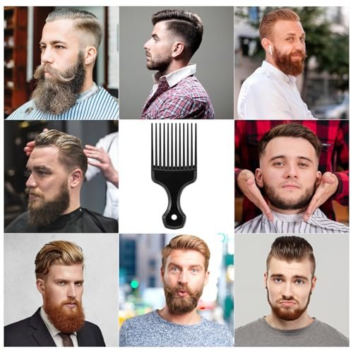2-Piece Hair Pick Comb Set – Plastic Afro Pick for Detangling and Lifting, Wide Tooth Design for Men and Women (Black) - görsel 10