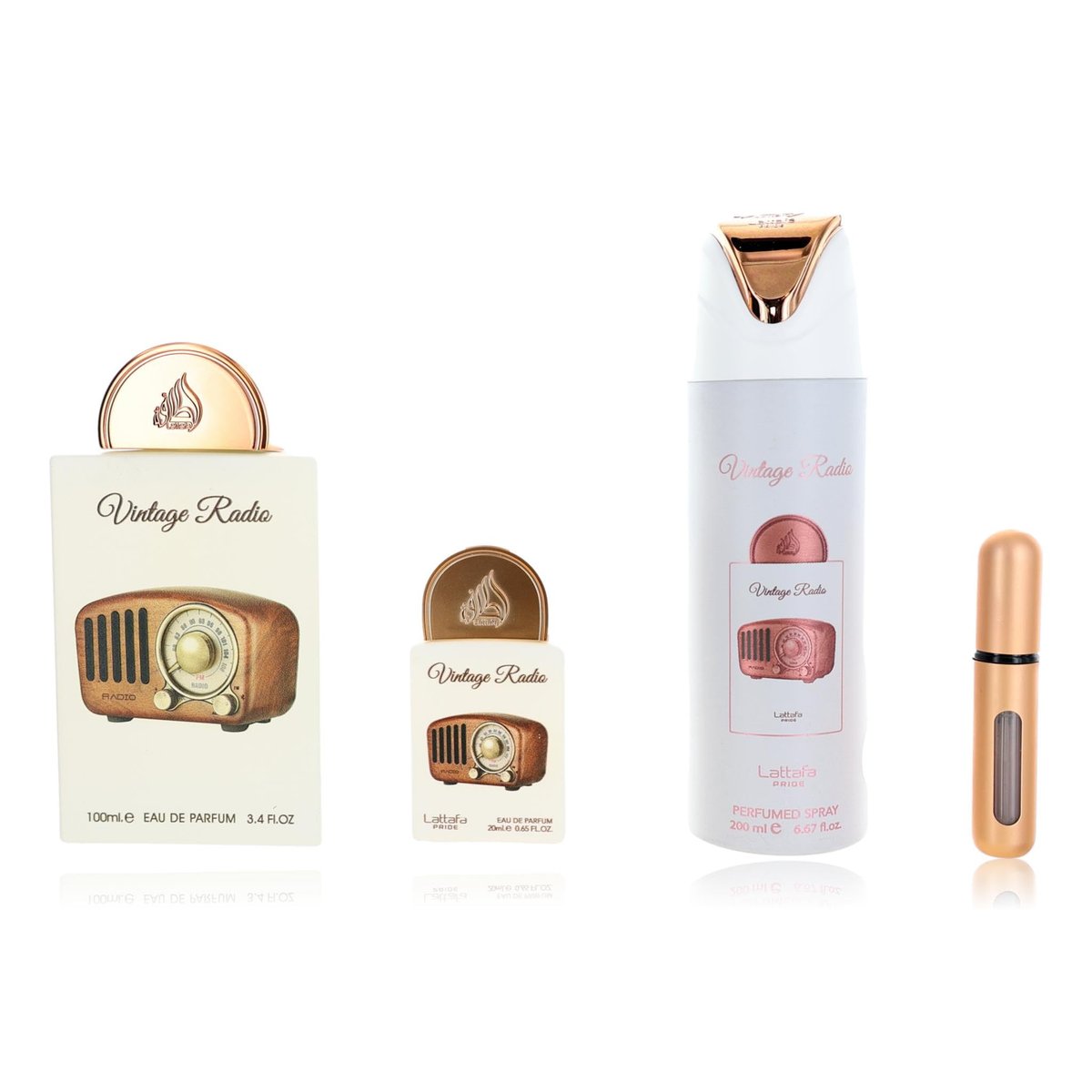 Lattafa Pride Vintage Radio 3-Piece Gift Set – Long Lasting Arabian Eau De Parfum for Men with Amber, Smoky Woods & Vanilla Notes – Premium Gift Box Avelisse