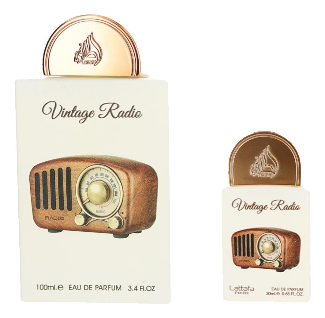 Lattafa Pride Vintage Radio 3-Piece Gift Set – Long Lasting Arabian Eau De Parfum for Men with Amber, Smoky Woods & Vanilla Notes – Premium Gift Box Avelisse