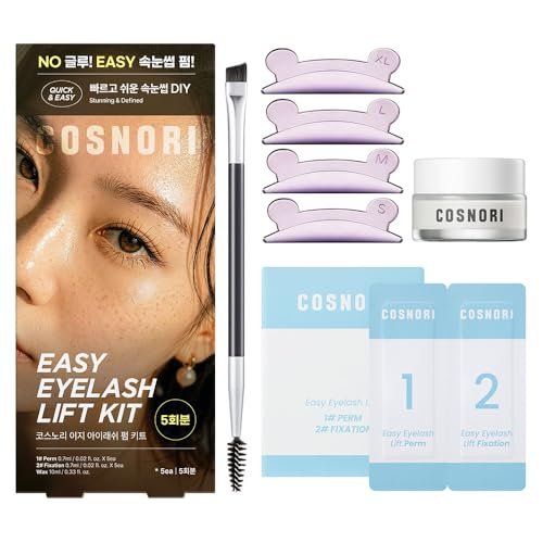 COSNORI Easy Eyelash Lift Kit - DIY Lash Lift Kit – Korean Eyelash Perm with No Glue Rods, 5 Applications, Long-Lasting Curl, Easy At-Home Curling Solution Avelisse